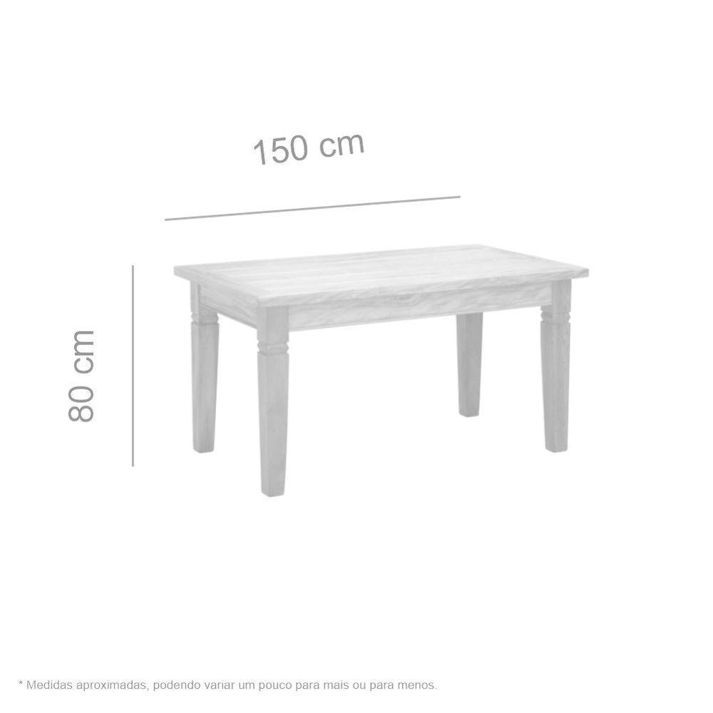 Mesa De Jantar 1,5m Em Madeira Maciça Pátina - 2
