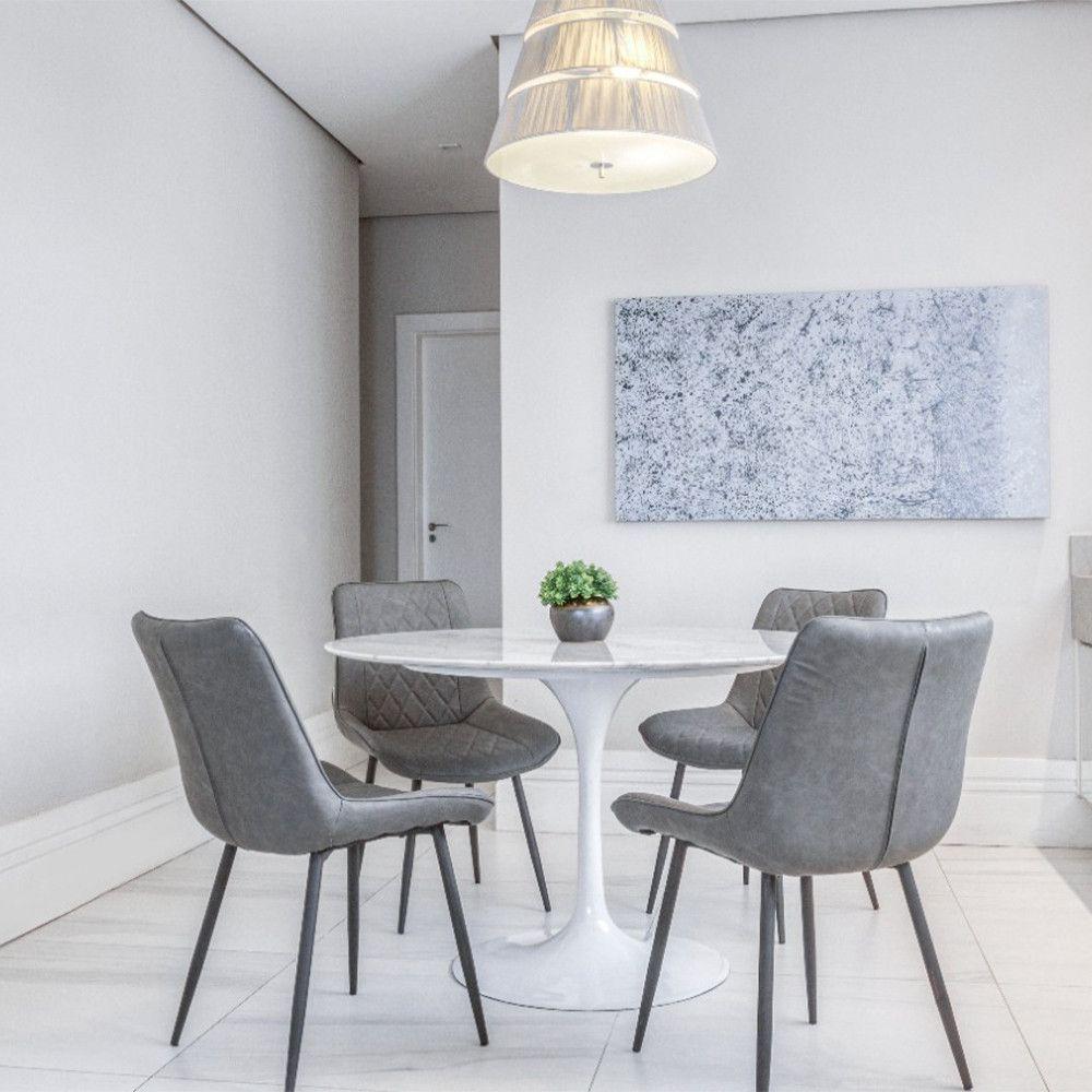 Cadeira Haifa Assento Em Mdf E Base Em Aço Pintado Fratini Grafite - 4