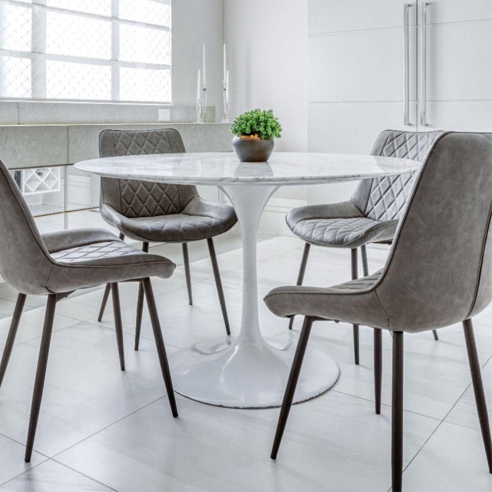 Cadeira Haifa Assento Em Mdf E Base Em Aço Pintado Fratini Grafite - 5