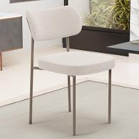 Kit 08 Cadeiras Estofadas Para Sala De Jantar Melina Base Arena L02 Bouclê Cru - Lyam Decor - 4