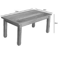 Mesa De Jantar 1,7 M Madeira Maciça Natural - 2