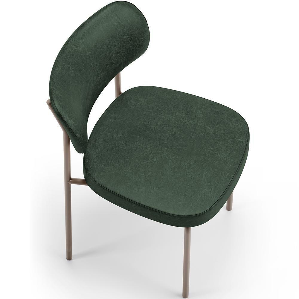 Kit 04 Cadeiras Decorativa Estofada Para Sala De Jantar Melina Base Arena L02 Couríssimo Verde Musgo - Lyam Decor - 7