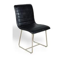 Conjunto 2 Cadeiras Cristal Sala De Jantar Em Couro Preto E Metal Champanhe - 5