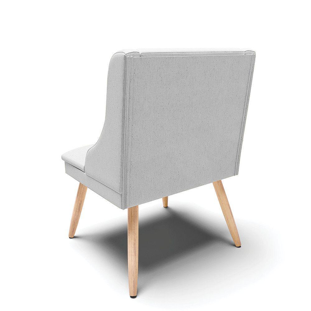 Kit 06 Cadeiras De Jantar Liz Linho Cinza A05 Pés Palito Natural - D\'rossi - 3