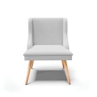 Kit 06 Cadeiras De Jantar Liz Linho Cinza A05 Pés Palito Natural - D\'rossi - 5