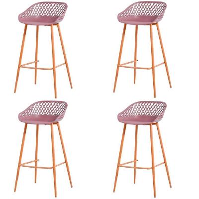 Kit 4 Banquetas Mônaco Clarice Alta Fratini 96 Cm (altura) Em Poliuretano (pu) Cardo Base Em Aço