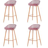 Kit 4 Banquetas Mônaco Clarice Alta Fratini 96 Cm (altura) Em Poliuretano (pu) Cardo Base Em Aço - 1