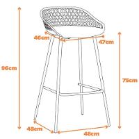 Kit 4 Banquetas Mônaco Clarice Alta Fratini 96 Cm (altura) Em Poliuretano (pu) Cardo Base Em Aço - 2