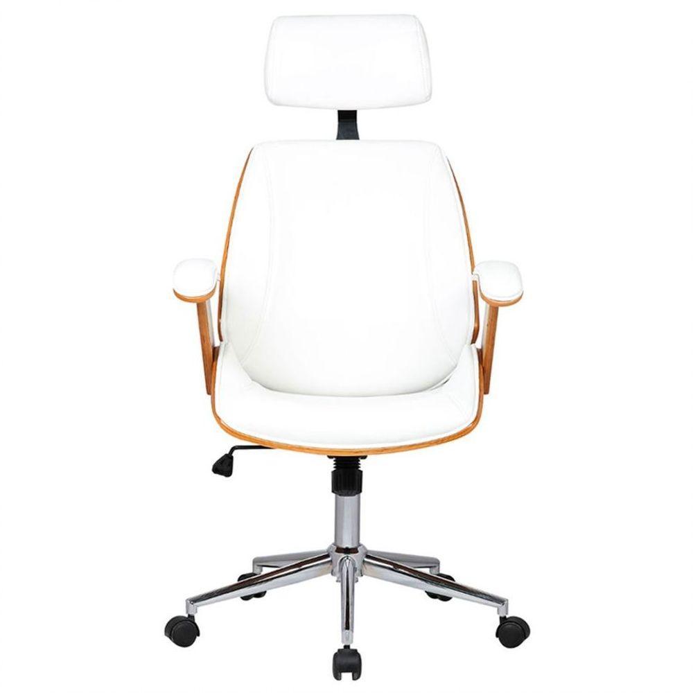 Kit 02 Cadeiras de Escritório Presidente Giratória com Regulagem de Altura Akon Pu Branco Gran Belo - 10