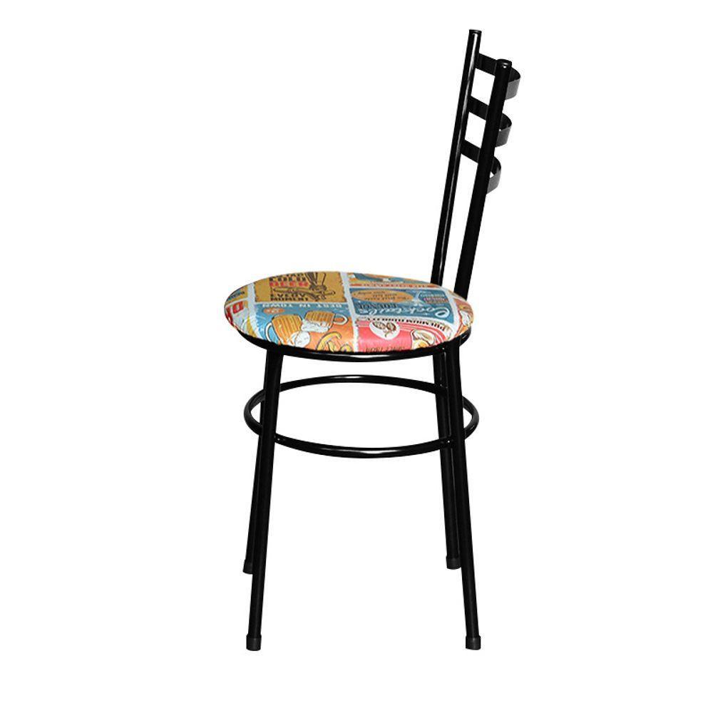 2 Cadeiras Para Mesa Epoxi Preta Assento Floral Cor:happy Hour - 4
