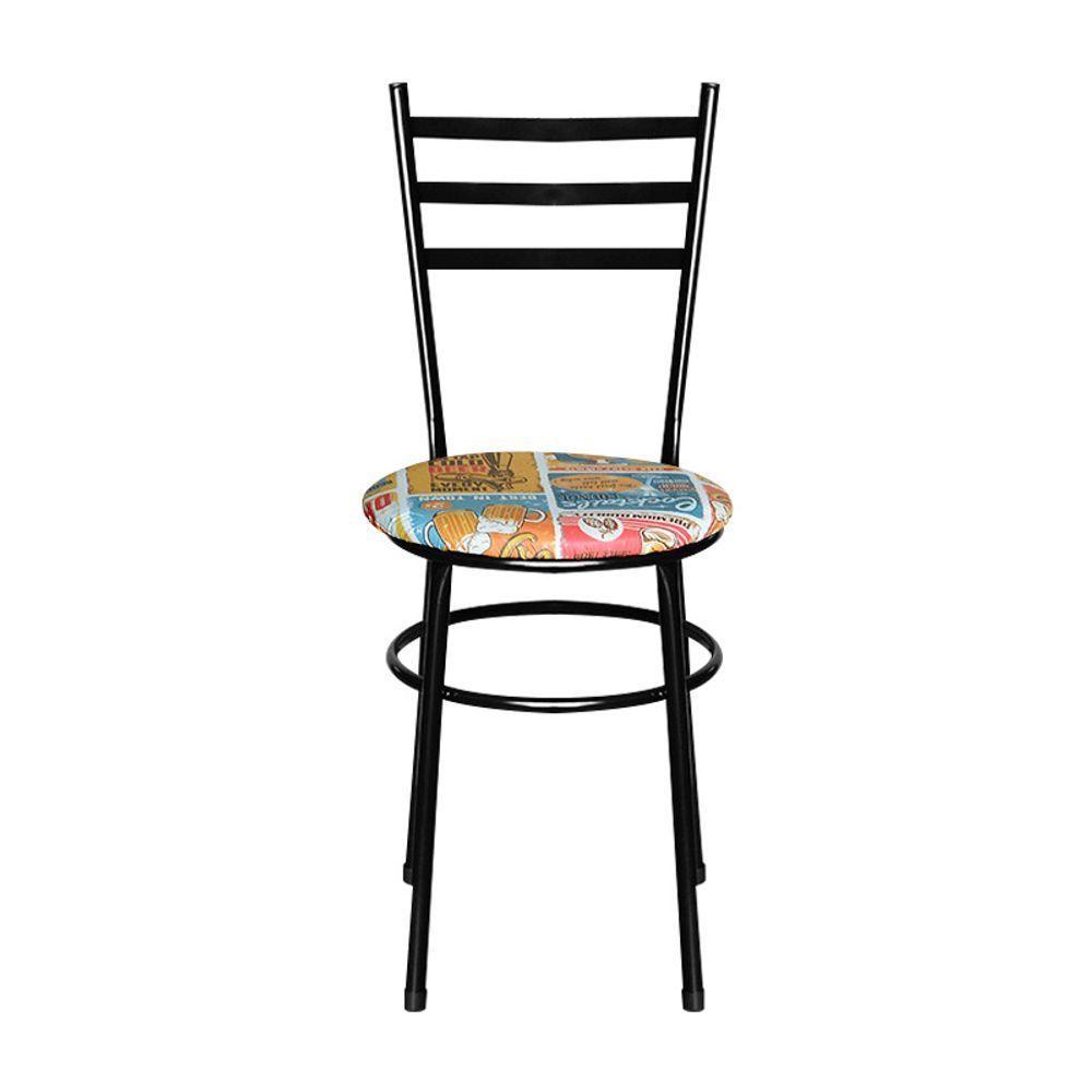 2 Cadeiras Para Mesa Epoxi Preta Assento Floral Cor:happy Hour - 5