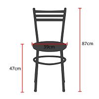 2 Cadeiras Para Mesa Epoxi Preta Assento Floral Cor:happy Hour - 2