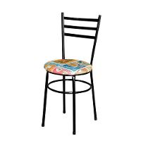 2 Cadeiras Para Mesa Epoxi Preta Assento Floral Cor:happy Hour - 6