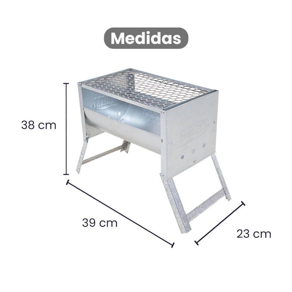 Churrasqueira Stylo Chapa Galvanizada Com Grelha Moeda Inox Carvão - Gudim - 3