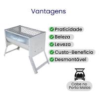 Churrasqueira Stylo Chapa Galvanizada Com Grelha Moeda Inox Carvão - Gudim - 2