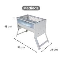 Churrasqueira Stylo Chapa Galvanizada Com Grelha Moeda Inox Carvão - Gudim - 3