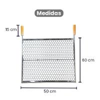 Grelha Especial Inox Moeda 60x50 Para Churrasco Cabo Madeira - Gudim - 3