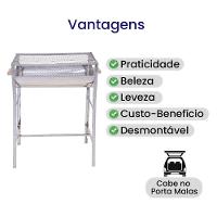 Churrasqueira Cariocão Grelha Moeda Inox Com Alças Madeira - Gudim - 5