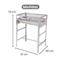 Churrasqueira Cariocão Grelha Moeda Inox Com Alças Madeira - Gudim - 6