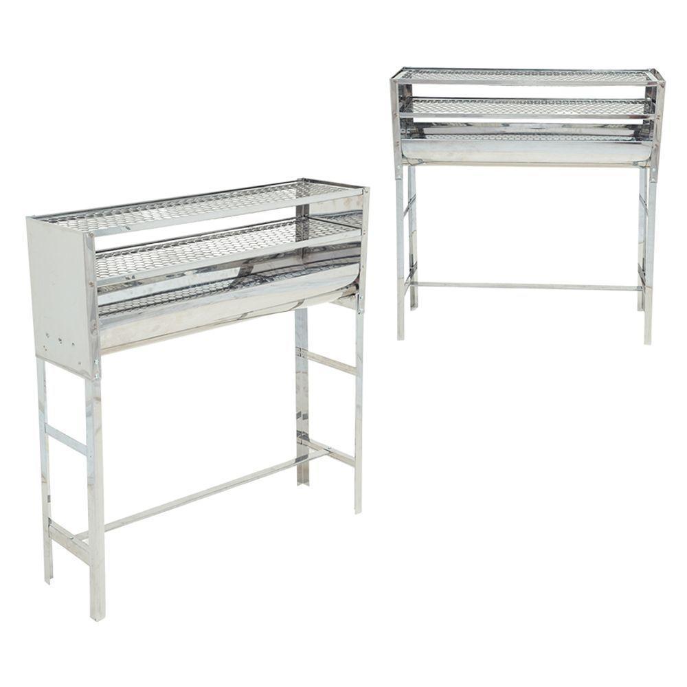 Churrrasqueira Espetinho N°5 Inox Duas Grelhas Tela Moeda Portátil - Gudim - 1