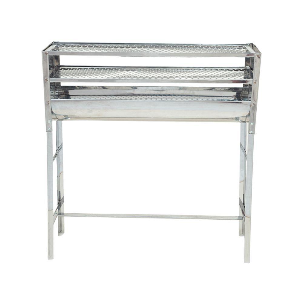 Churrrasqueira Espetinho N°5 Inox Duas Grelhas Tela Moeda Portátil - Gudim - 2