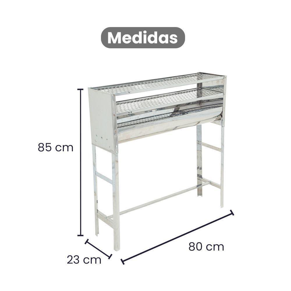 Churrrasqueira Espetinho N°5 Inox Duas Grelhas Tela Moeda Portátil - Gudim - 5