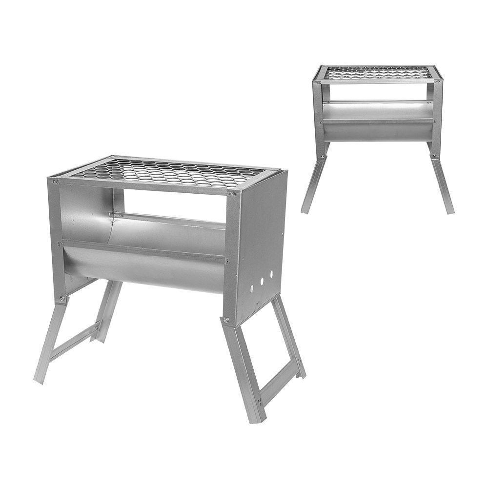 Churrasqueira Uai Galvanizada Portátil Com Grelha Moeda Carvão Portátil - Gudim - 1