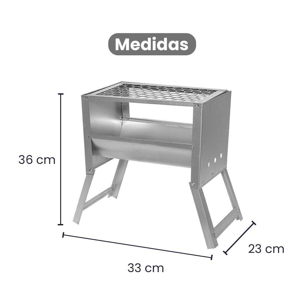 Churrasqueira Uai Galvanizada Portátil Com Grelha Moeda Carvão Portátil - Gudim - 2
