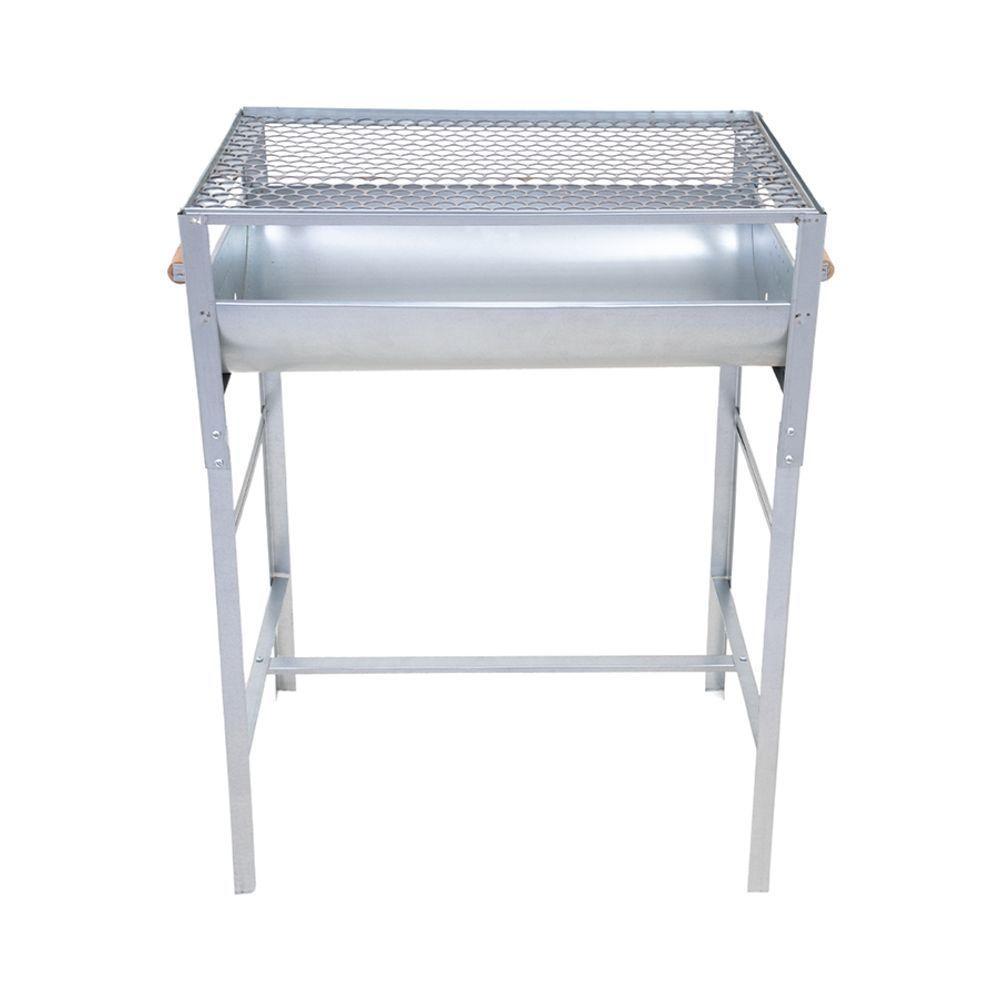 Churrasqueira Cariocão Aço Galvanizado Grelha Moeda Com Alças Madeira - Gudim - 3