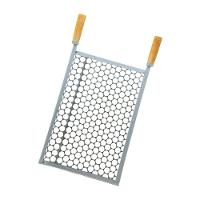 Grelha Popular Moeda Inox 45x30 Para Churrasco Cabo Madeira N° 2 - Gudim - 1