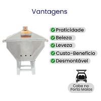 Churrasqueira A Bafo Devassa Inox Com Tampa E Alças Laterais De Madeira - Gudim - 5