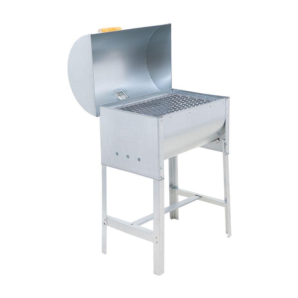 Churrasqueira Mini A Bafo Aço Galvanizado Com Tampa E Alça De Madeira - Gudim - 2