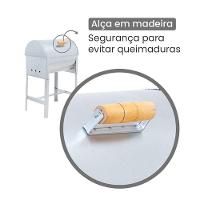 Churrasqueira Mini A Bafo Aço Galvanizado Com Tampa E Alça De Madeira - Gudim