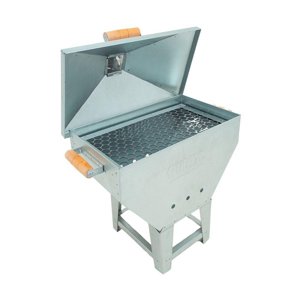 Churrasqueira A Bafo Devassa Aço Galvanizado Com Tampa Alças Laterais De Madeira - Gudim - 2