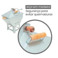 Churrasqueira A Bafo Devassa Aço Galvanizado Com Tampa Alças Laterais De Madeira - Gudim - 5