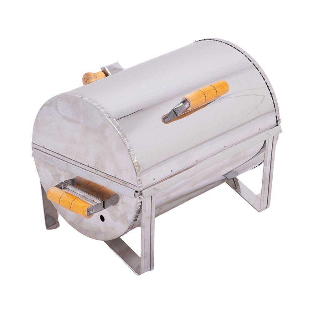 Churrasqueira A Bafo Master Inox Com Tampa E Alças De Madeira - Gudim - 1