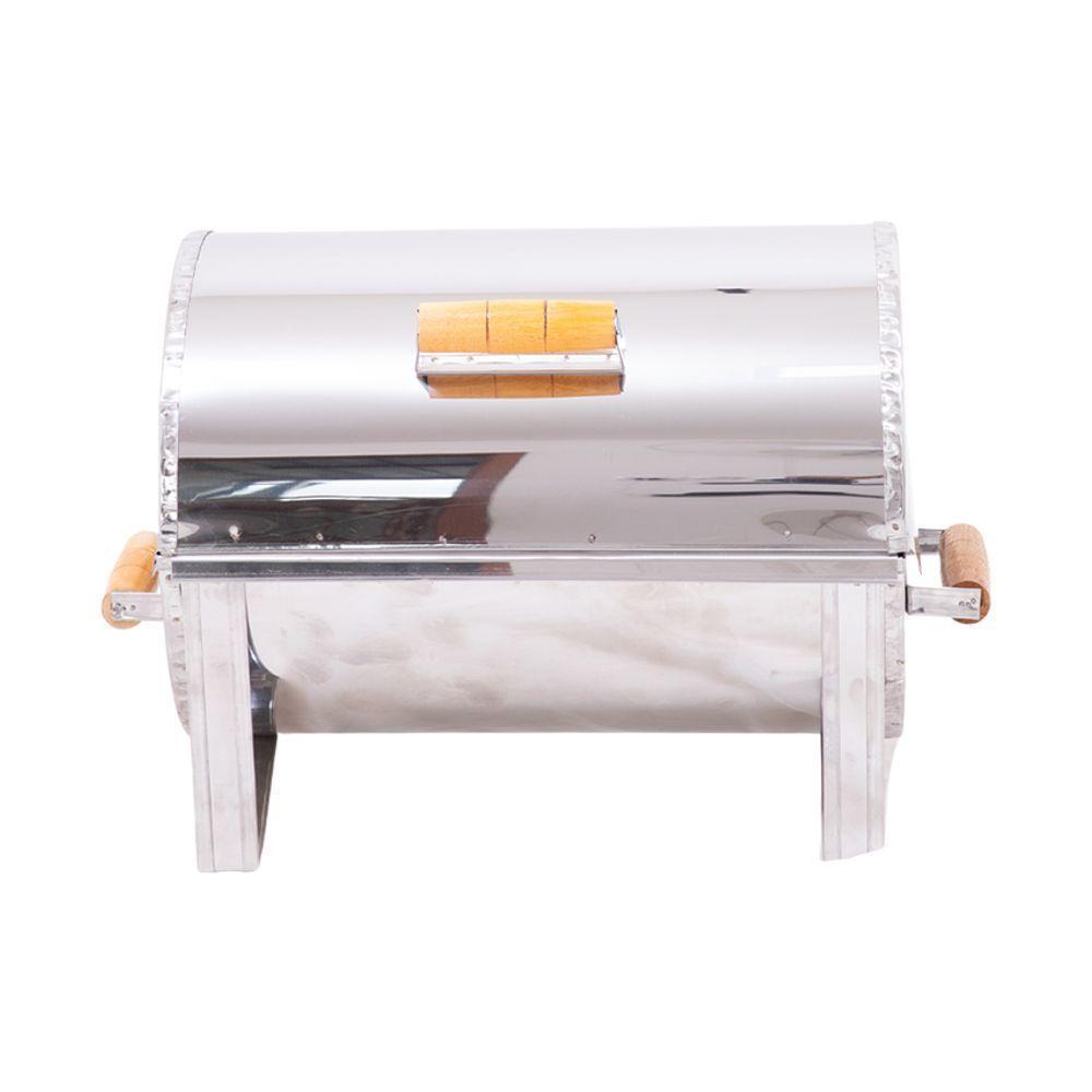 Churrasqueira A Bafo Master Inox Com Tampa E Alças De Madeira - Gudim - 3