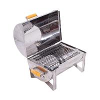 Churrasqueira A Bafo Master Inox Com Tampa E Alças De Madeira - Gudim