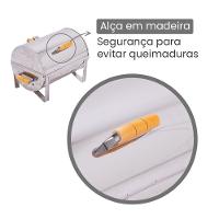 Churrasqueira A Bafo Master Inox Com Tampa E Alças De Madeira - Gudim - 7