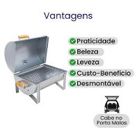 Churrasqueira A Bafo Master Galvanizada Com Tampa Alças De Madeira - Gudim - 5