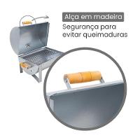 Churrasqueira A Bafo Master Galvanizada Com Tampa Alças De Madeira - Gudim - 7