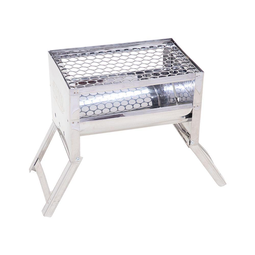 Churrasqueira Uai Inox Portátil Leve Com Grelha Moeda Carvão - Gudim - 2