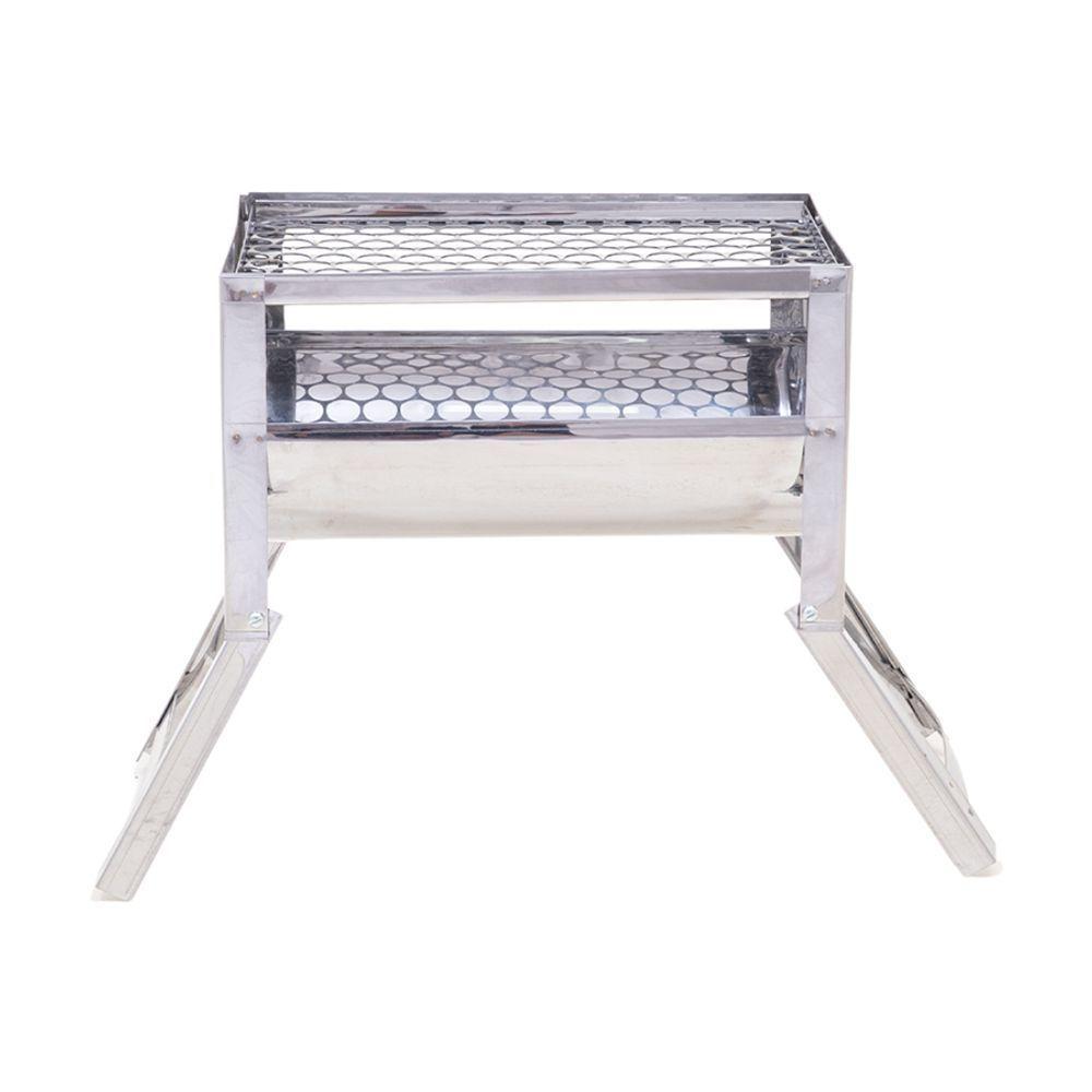 Churrasqueira Uai Inox Portátil Leve Com Grelha Moeda Carvão - Gudim - 3