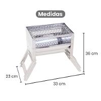 Churrasqueira Uai Inox Portátil Leve Com Grelha Moeda Carvão - Gudim - 5