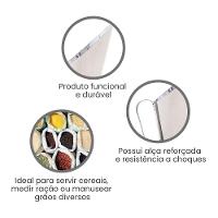 Concha Medidor Para Cereais Ração Aço Inox 500 Gramas - Gudim - 2
