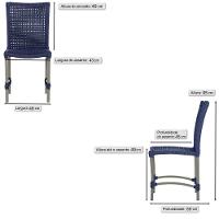 5 Cadeiras De Jantar Cannes De Alumínio Pintura Fendi Trama Azul - 6