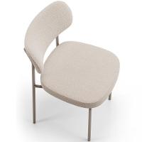 Kit 02 Cadeiras Para Sala De Jantar Melina Base Arena L02 Bouclê Creme - Lyam Decor - 5