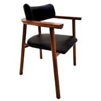 Cadeira Tramontina Maruja Ritmo Em Madeira Tauari Com Estofado Preto - 1