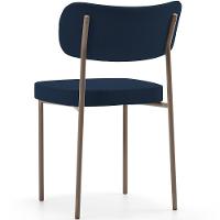 Kit 04 Cadeiras Decorativa Estofada Para Sala De Jantar Melina Base Arena L02 Suede Azul Marinho - Lyam Decor