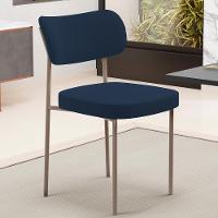 Kit 04 Cadeiras Decorativa Estofada Para Sala De Jantar Melina Base Arena L02 Suede Azul Marinho - Lyam Decor - 6